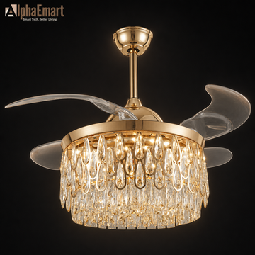 Alpha Virelle Modern Chandelier BLDC 4 Blades 48" Ceiling Fan