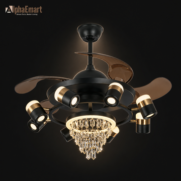Alpha Zephyra Modern Chandelier BLDC 4 Blades 48" Ceiling Fan