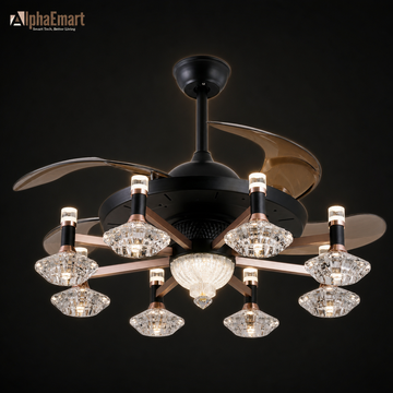 Alpha Ornexa Modern Chandelier BLDC 4 Blades 48" Ceiling Fan