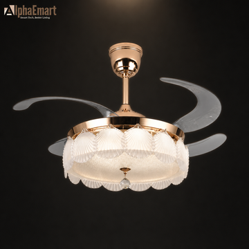 Alpha Lumora Modern Chandelier BLDC 4 Blades 48" Ceiling Fan