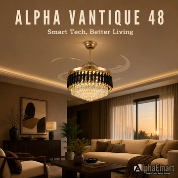 Alpha Ventique Modern Chandelier BLDC 4 Blades 48" Ceiling Fan