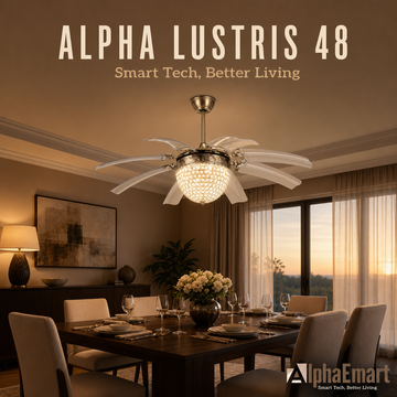 Alpha Lustris Modern Chandelier BLDC 8 Blades 48" Ceiling Fan