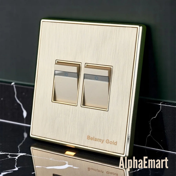 Belamy Golden 2 Gang 1 Way Modular Switch