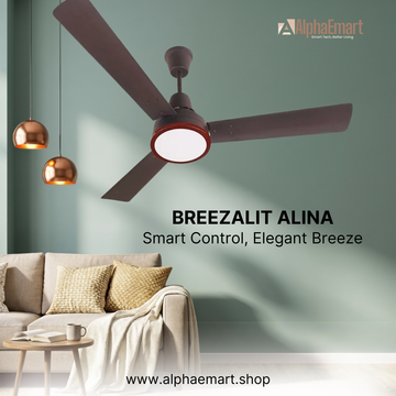 Breezalit Alina Under Light Remote Controlled 3 Blades 48" Ceiling Fan (Antique copper)
