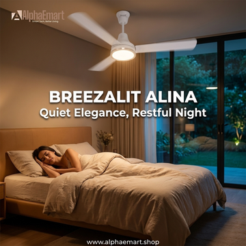Breezalit Alina Under Light Remote Controlled 3 Blades 48" Ceiling Fan (Glossy white)