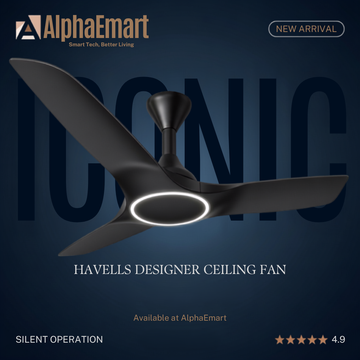 Havells Stealth Air BLDC Remote Controlled 3 Blades 48" Ceiling Fan (Metalic Black)