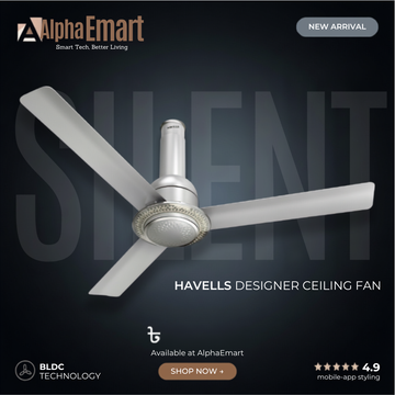 Havells Cera BLDC Remote Controlled 3 Blades 48" Ceiling Fan (Pearl White)