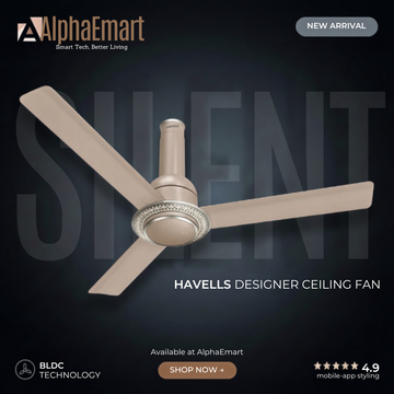 Havells Cera BLDC Remote Controlled 3 Blades 48" Ceiling Fan (Champaign)