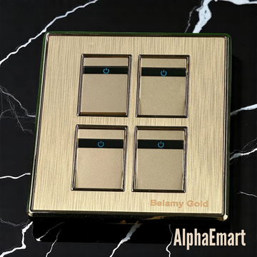 Belamy Golden 4 Gang 1 Way Gold Modular Switch