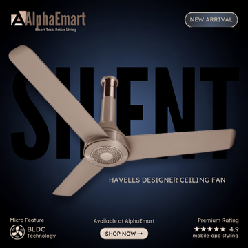 Havells Crista BLDC Designer 3 Blades 48" Ceiling Fan (Champagne Cola)