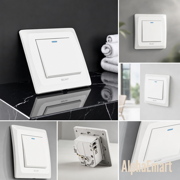 White 1 Gang 1 Way with LED Moduler Switch
