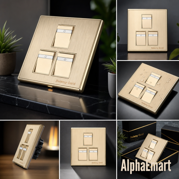 Belamy Golden 3 Gang 1 Way Modular Switch