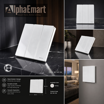 Belamy White 3 Gang 1 Way