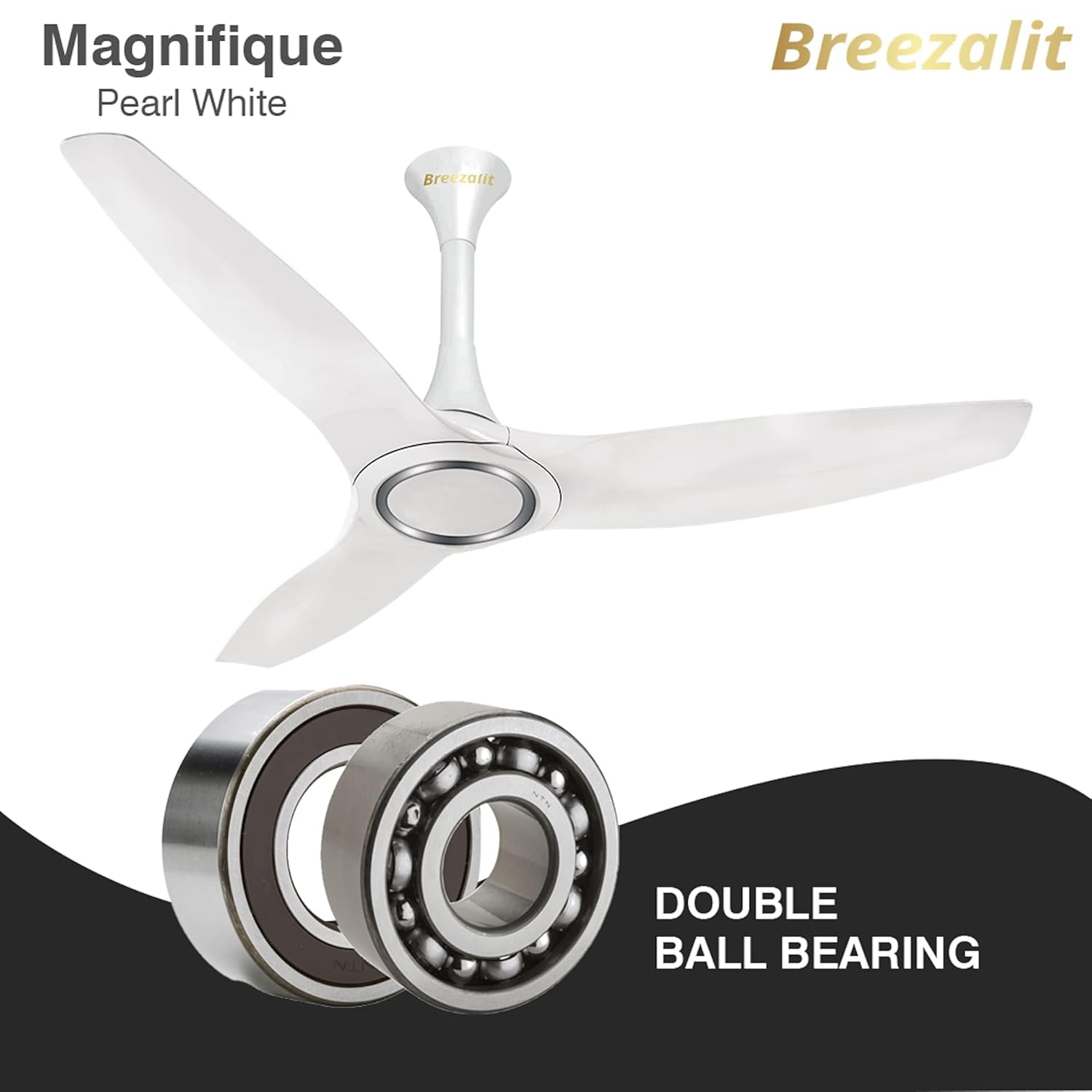Breezalit Magnifique 3 Blades 50″ Ceiling Fan - Pearl White (BZ-107)