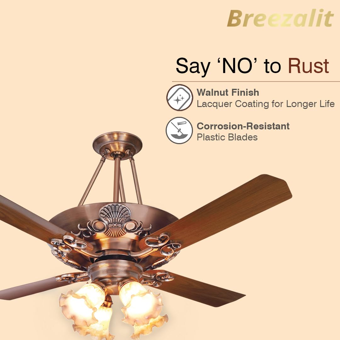 Breezalit Elegance 4 Blades 48″ Underlight Ceiling Fan - Antique Copper (BZ-112)