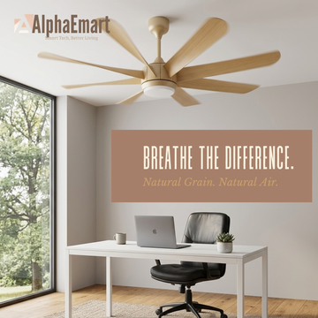Alpha Octamax 62 inch 8 Blade with Light (Light Wood)
