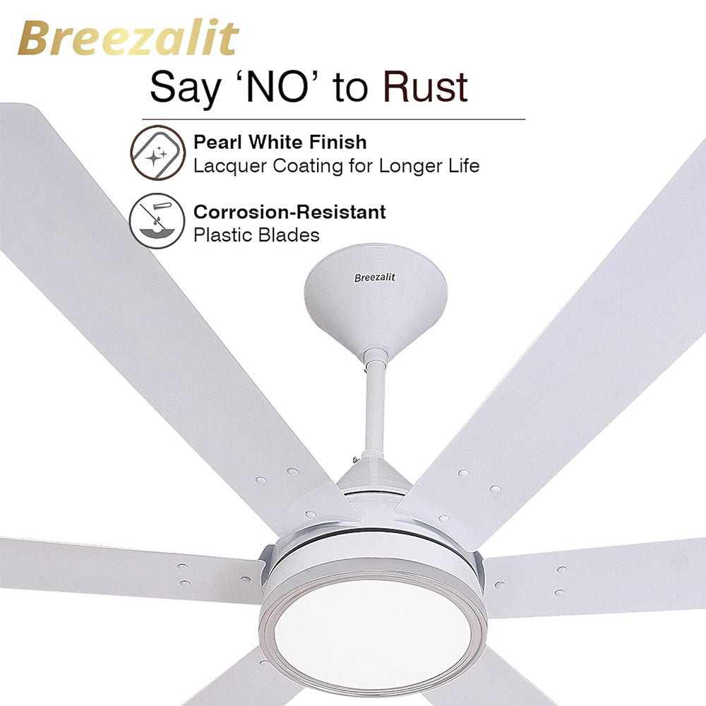 Breezalit Alina 6 Blades 48″ Ceiling Fan - White (BZ-118)