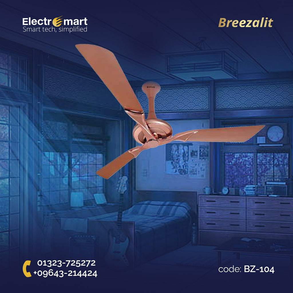 Breezalit Stella 3 blade 52″ Ceiling Fans - Rose Gold (BZ-104)
