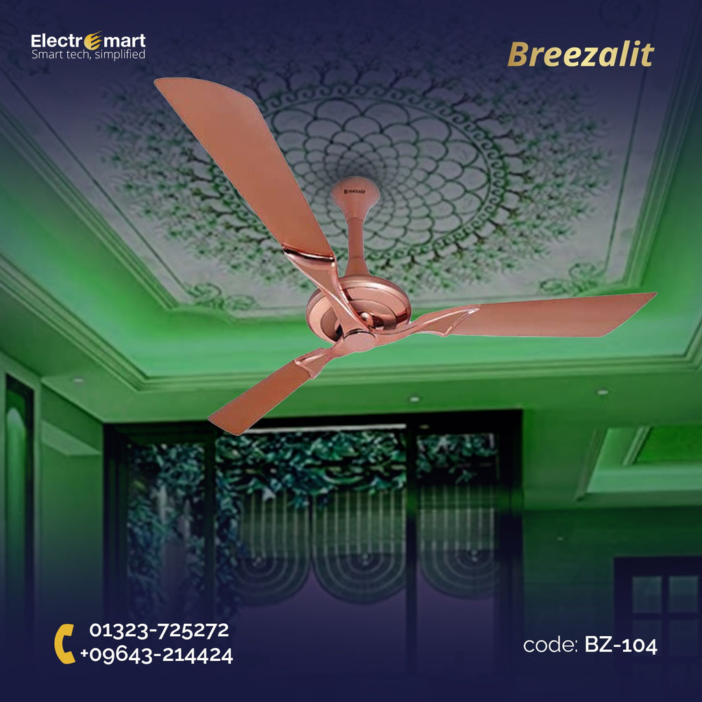 Breezalit Stella 3 blade 52″ Ceiling Fans - Rose Gold (BZ-104)