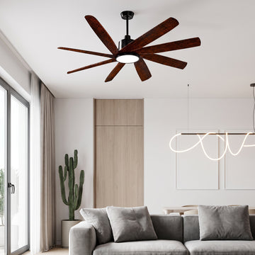 Alpha Aeronix 72” 8 blade ceiling Fan (Dark Wood)
