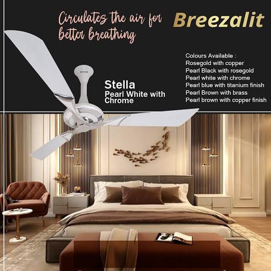 Breezalit Stella 3 blade 52″ Ceiling Fans - Rose Gold (BZ-104)
