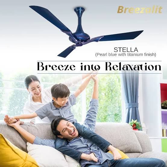 Breezalit Stella 3 blade 52″ Ceiling Fans - Pearl White Silver(BZ-103)