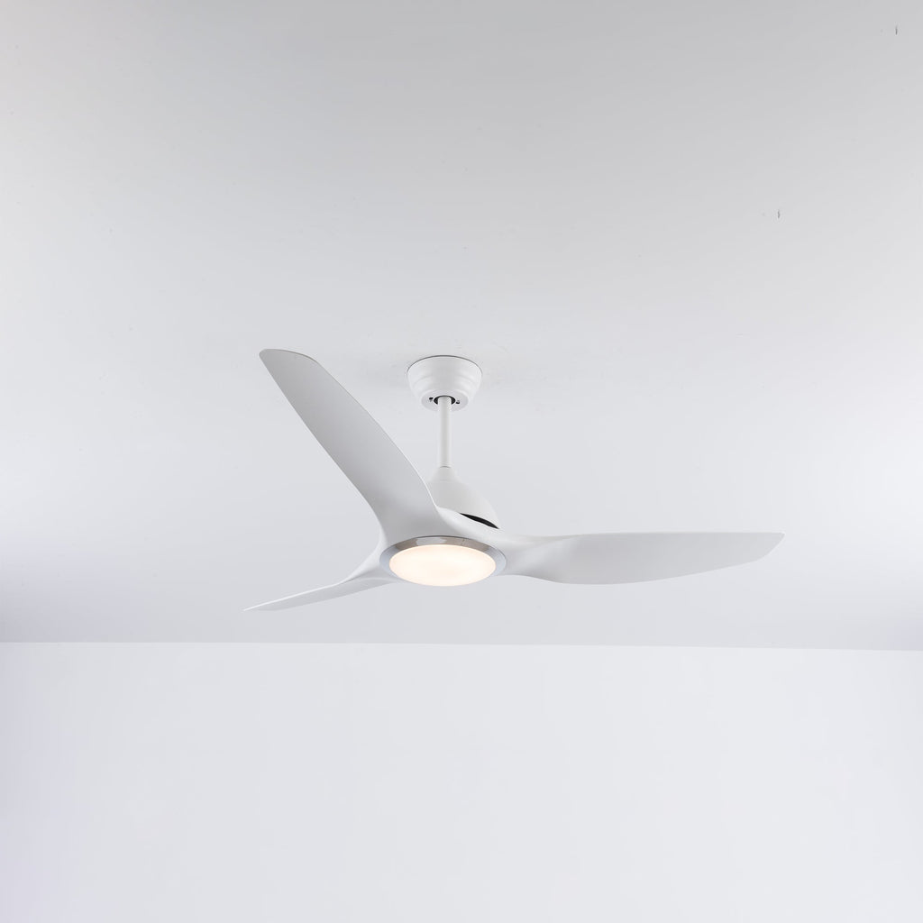 Aero Silk UL Roverr 52" Smart Ceiling Fan (White, 3 Blades) – Tuya WiFi BLDC Motor LED Dual Light Ceiling Fan