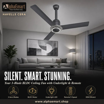 Havells Cera BLDC Remote Controlled 3 Blades 48" Ceiling Fan (Slate)